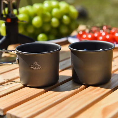 Widesea Camping Mug Outdoor Coffee Tea Aluminum Cup Tourism Tableware Picnic Cooking Supplies Equipment Tourist Trekking Hiking