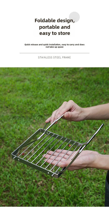 Folding Campfire Grill Stainless Steel Portable Multifunctional High Temperature Corrosion Resistance Outdoor Camping