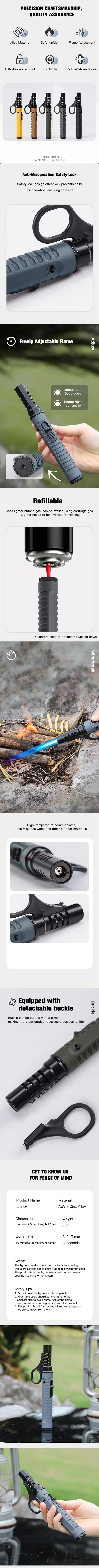 2025 New Flamethrower Inflatable 1300° Outdoor Camping Ignition Portable Lighting Gun Stove Accessories Camping Barbecue Tool
