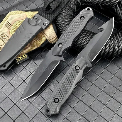 Survival Fixed Blade Knife High Hardness 5Cr13Mov Blade ABS Handle Military Tactical Outdoor Knife EDC with Sheath Hunting Tool