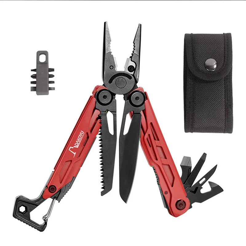 DAKOYU DKShadow Multitool Camping Pliers with Emergency Whistle -8 Color Compact Outdoor Tool, Suitable for Hiking and Camping