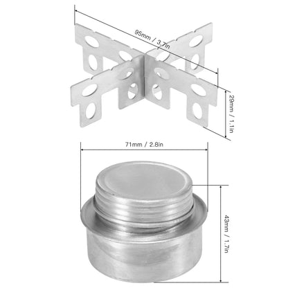 Lixada Outdoor Mini Alcohol Stove Titanium/Stainless Steel Camping Furnace with Cross Stand Stove Rack Picnic Pocket Stove