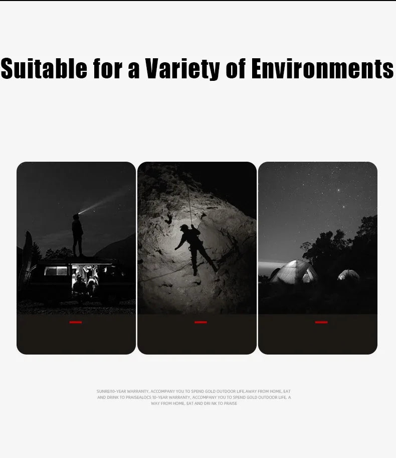 Powerful Portable COB Headlamp USB Rechargeable Red and White Light Work Light Outdoor Camping Fishing Floodlight Headlight