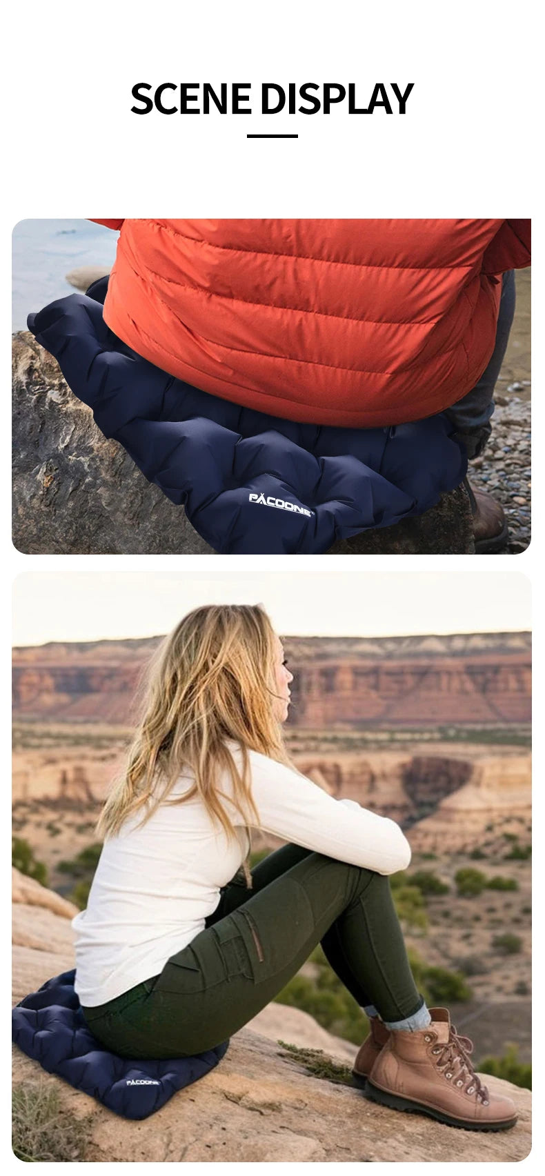 40x30cm Air Cushion Pillows Outdoor Camping Sleep Cushion Folding Inflatable Pillows Chair Cushion Seat Pads With Storage Bag