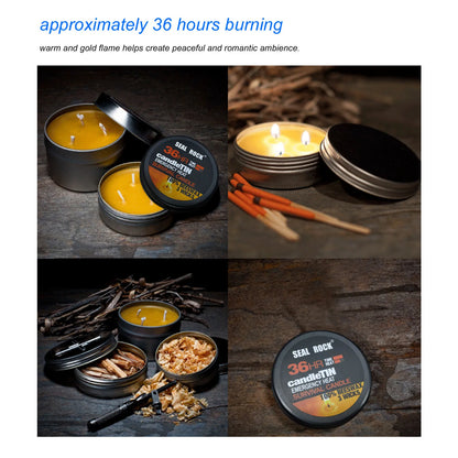 Survival Candle 3 Wicks Small Portable 36 Hours Burning Natural Aroma Long Lasting Candles Romantic Ambience for Camping
