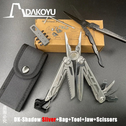 DAKOYU DKShadow Multitool Camping Pliers with Emergency Whistle -8 Color Compact Outdoor Tool, Suitable for Hiking and Camping