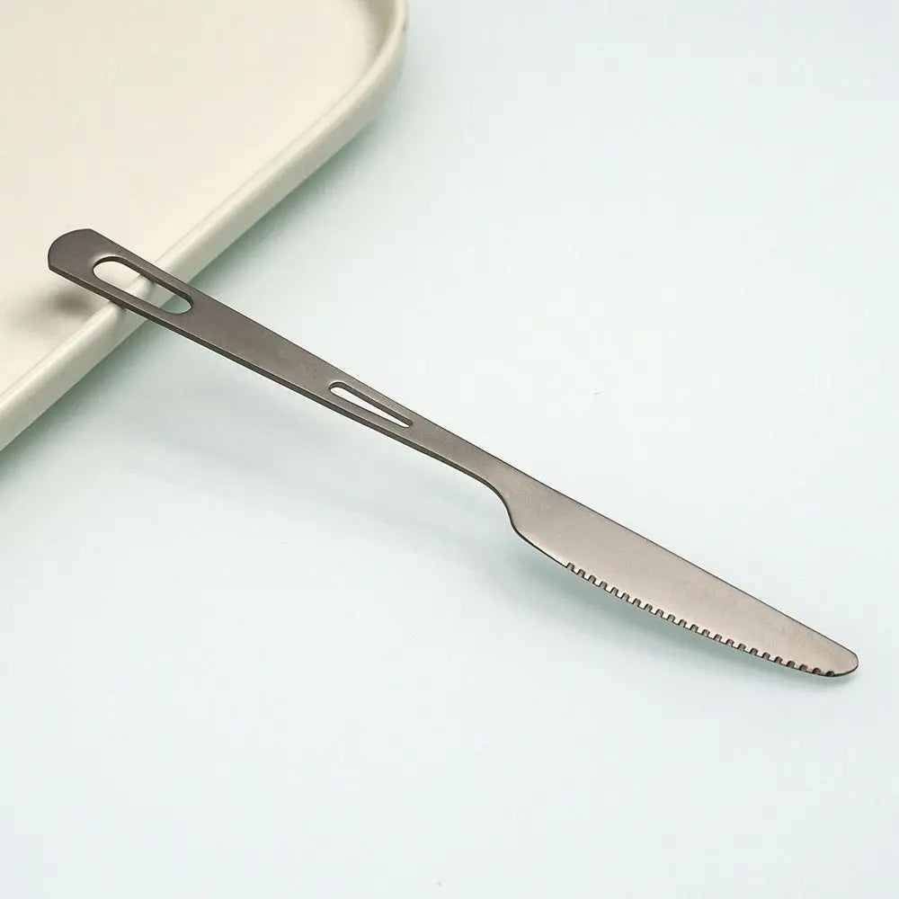 Portable Outdoor Dinnerware Sets Ultralight Travelling Knife Fork Spoon Chopstick Titanium Tableware Flatware Set Camping