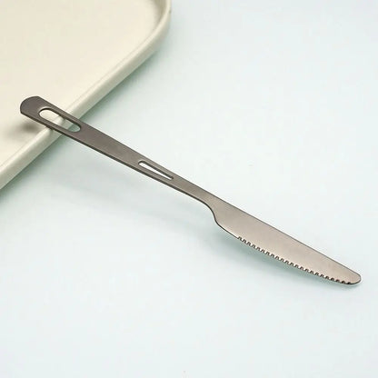 Portable Outdoor Dinnerware Sets Ultralight Travelling Knife Fork Spoon Chopstick Titanium Tableware Flatware Set Camping