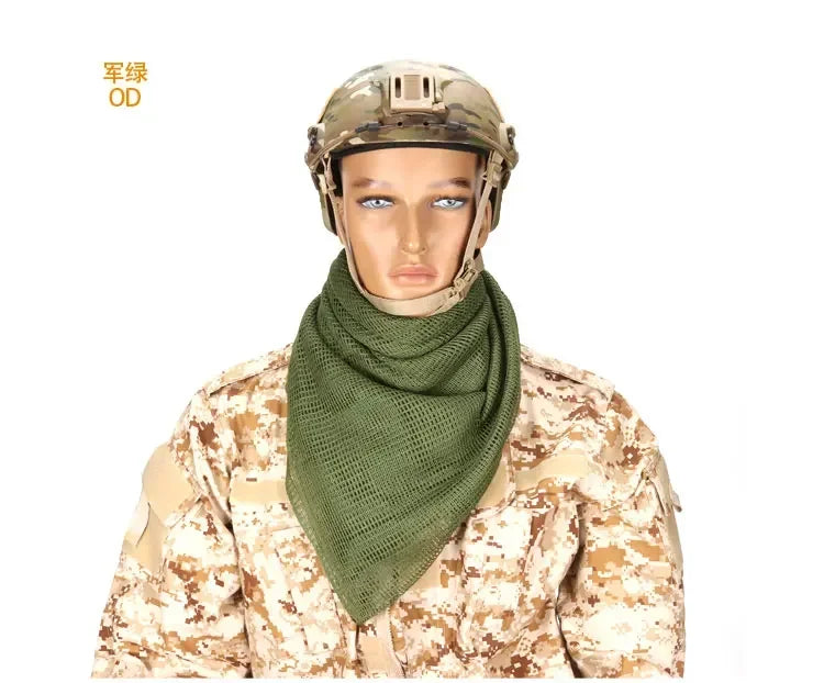 Camouflage Netting Scarf Sniper Veil Camo Mesh Face Scarf Veil Shemagh Head Wrap for Outdoor Camping Hiking Hunting Shooting