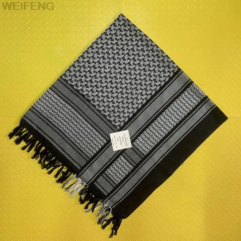 Tactical Arab Keffiyeh Shemagh Scarf Cotton Winter Shawl Neck Warmer Cover Head Wrap Windproof Hiking Camping Scarf Men Women