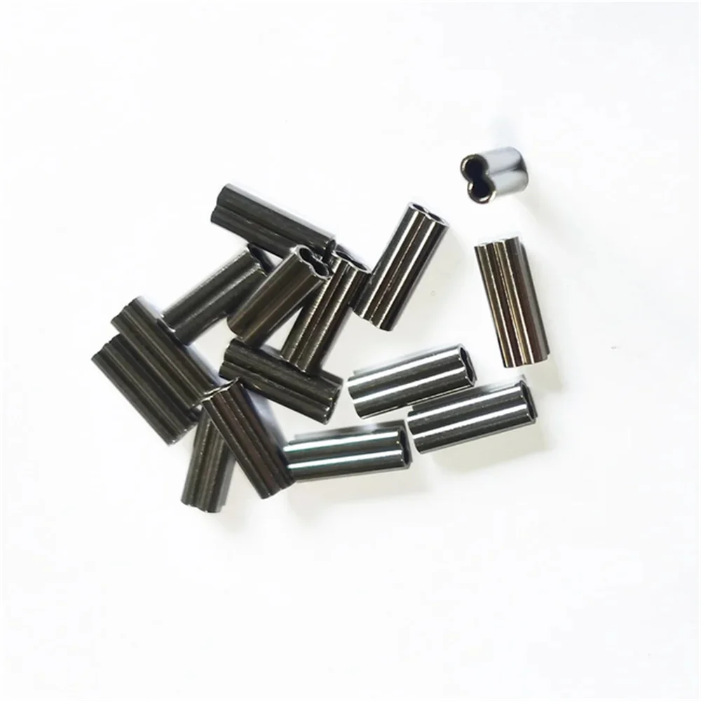 100PCS Brass Double Barrel Crimps Sleeve Tube Pipe Leader Wire Crimping Connector Carp Fishing Hook Accessories Pesca