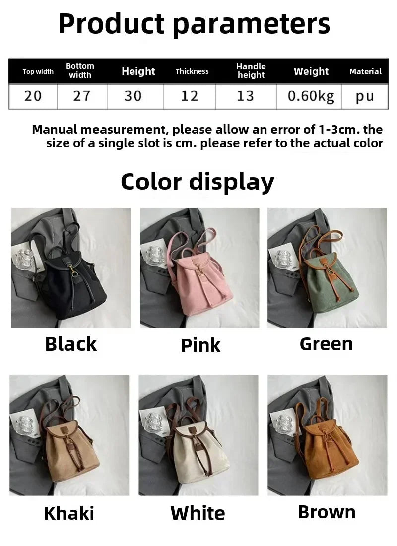 Fashion Women's Stylish Double Shoulder Backpack Large Capacity College Book Bag with Elegant Design Trendy Handbag for Students