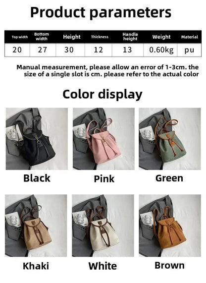 Fashion Women's Stylish Double Shoulder Backpack Large Capacity College Book Bag with Elegant Design Trendy Handbag for Students