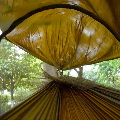 New Automatic Quick Open Mosquito Net Hammock with Sun Canopy Nylon Material Single Double Camping Bed for Hiking Travel Picnic