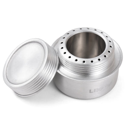 Portable Mini Aluminum Alloy Alcohol Stove with Lid and Cross Stand Outdoor Camping Hiking Backpacking