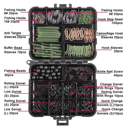 Articulos De Pesca Carp Fishing Tackle Kit Anti Tangle Sleeves Hook Stop Beads Swivels All for Fishing Goods Accessories