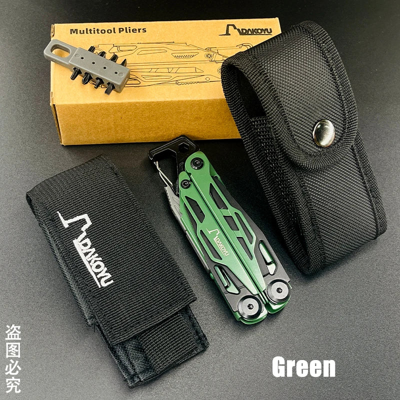 DAKOYU DKShadow Multitool Camping Pliers with Emergency Whistle -8 Color Compact Outdoor Tool, Suitable for Hiking and Camping