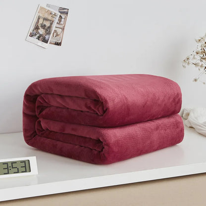 Adult Wool Blanket Bed Needle Down Duvet Solid Color Blanket and Bedspread Soft Sofa Home Bed Cover Blankets and Throws