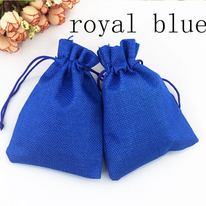 10pc (9x12cm) Handmade Natural Burlap Linen Drawstring Gift Bags Favor Wedding Christmas Gift Bag Jewelry Packaging Bags&Pouches