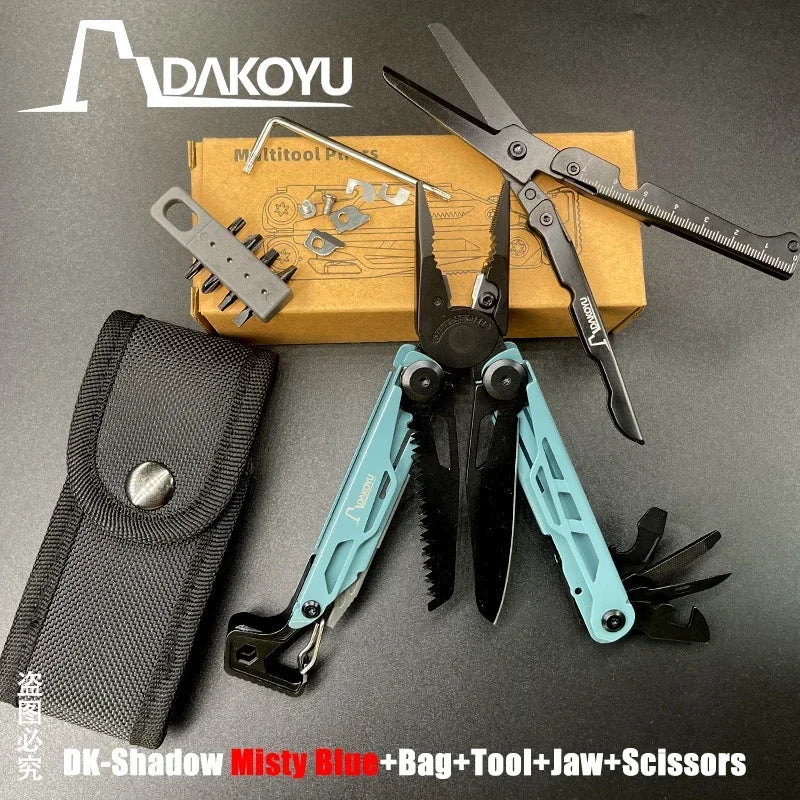 DAKOYU DKShadow Multitool Camping Pliers with Emergency Whistle -8 Color Compact Outdoor Tool, Suitable for Hiking and Camping
