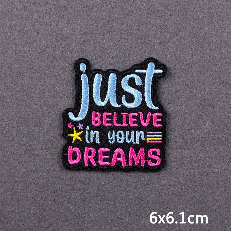 Indicative Slogan Patch Iron/Sew On Patches For Clothing Thermoadhesive Patches Embroidery/Fusible Patch Stay Weird Applique DIY