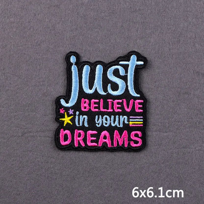 Indicative Slogan Patch Iron/Sew On Patches For Clothing Thermoadhesive Patches Embroidery/Fusible Patch Stay Weird Applique DIY