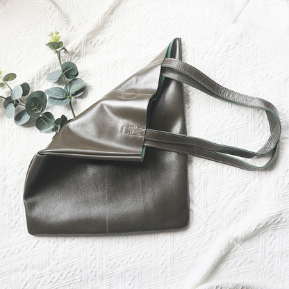 Luxury Design Genuine Leather Custom Initials Tote Bag Cowhide Daily Fashion Woman Shoulder Bag Large Capacity Business Handbag