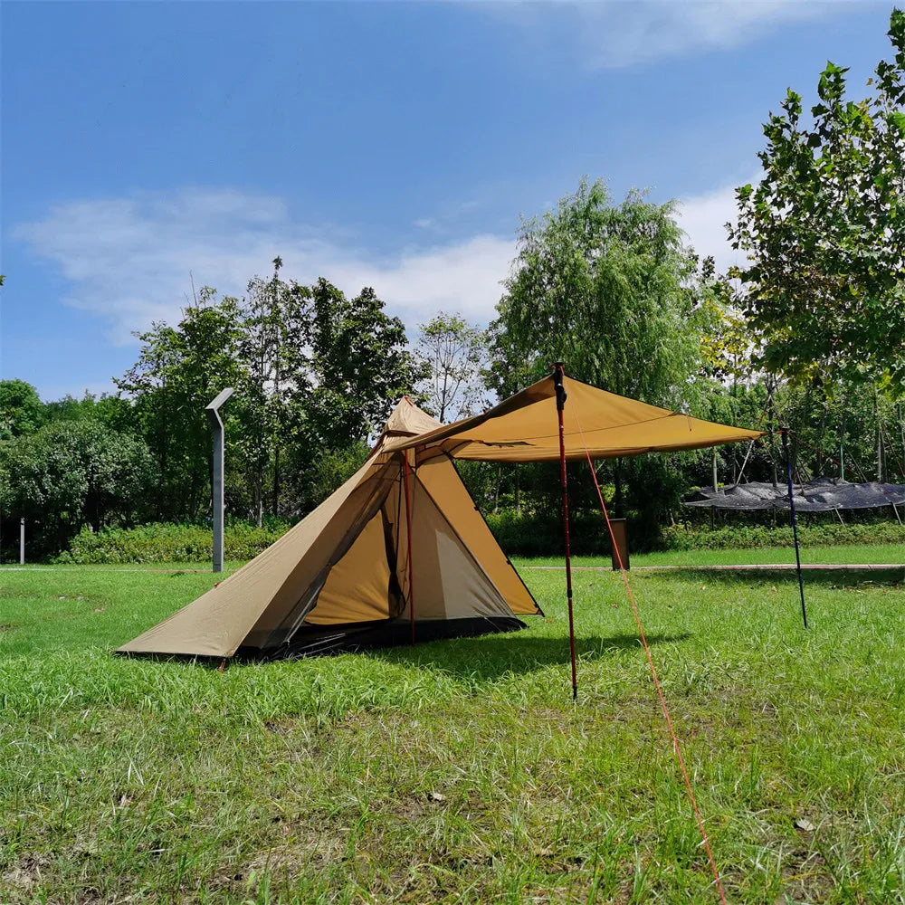 Outdoor 2 People Ultralight Mountain Gear with 2 Door Spire Tent Waterproof Camping tourist with Chimney Hole Hot Tent Camp