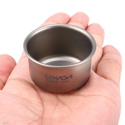 1/3pcs Lixada 35ml Mini Titanium Tea Cup Home Office Outdoor Camping Hiking Coffee Tea Cup Mug 8g
