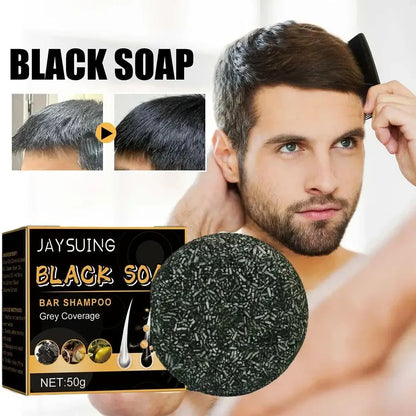 Hair Shampoo Soap Polygonum Multiflorum Black Soap White Hair Repair Soap Hair Care Set Nourishing Anti Dandruff Hair Dye Soap