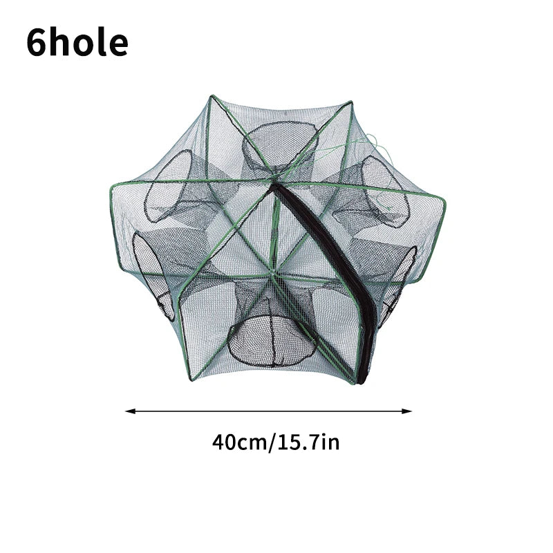 Mesh for Fishing Crayfish Net Fish Trap Foldable Crayfish Catcher Casting Network Crab Trap Catchers Cage Fishing Accessories