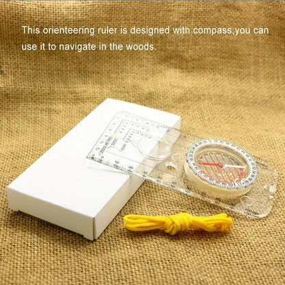 Compass Navigation Map Ruler Reading Scouting Scale Outdoor Orienteering Gear for Hunting Survival Travel Backpacking