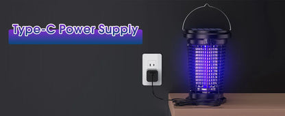 Solar Bug Zapper for Outdoor, USB Rechargeable Bug Zapper with 5.5W Solar Power, 4500V Mosquito Killer Lamp,Garden,Camping
