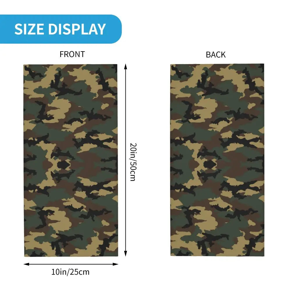 Custom Flecktarn Camo Bandana Neck Gaiter Windproof Face Scarf Cover Men Women Woodland Camouflage Headwear Tube Balaclava