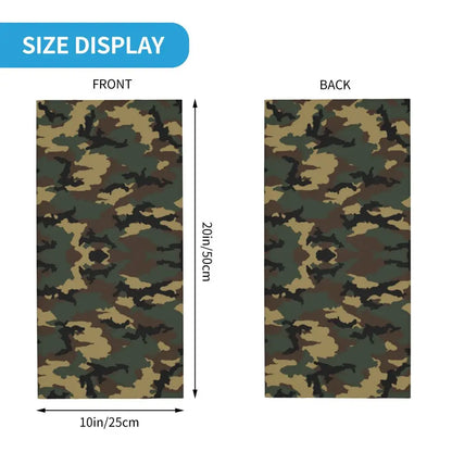 Custom Flecktarn Camo Bandana Neck Gaiter Windproof Face Scarf Cover Men Women Woodland Camouflage Headwear Tube Balaclava