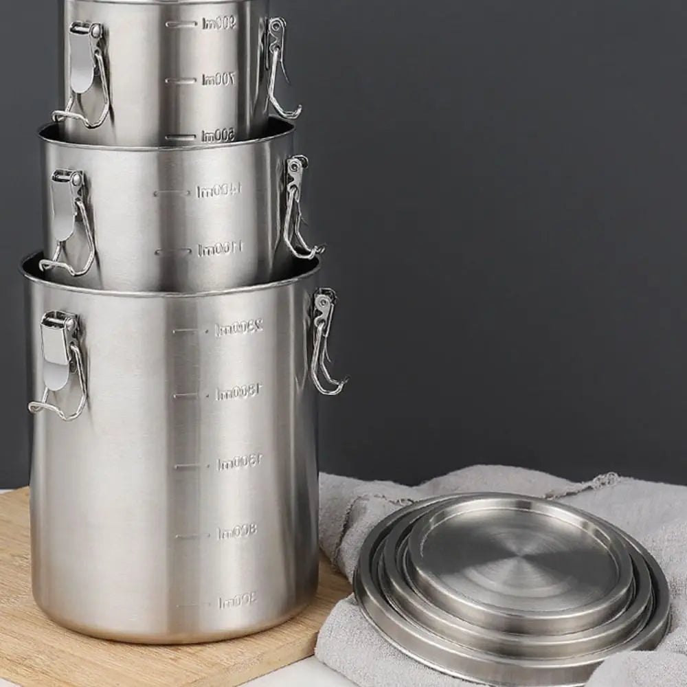520/1000/1600/2500ml Stainless Steel Storage Tank Leak-Proof Sealed Food Storage Containers with Scale Airtight