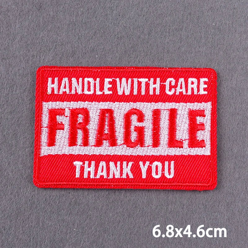 Indicative Slogan Patch Iron/Sew On Patches For Clothing Thermoadhesive Patches Embroidery/Fusible Patch Stay Weird Applique DIY