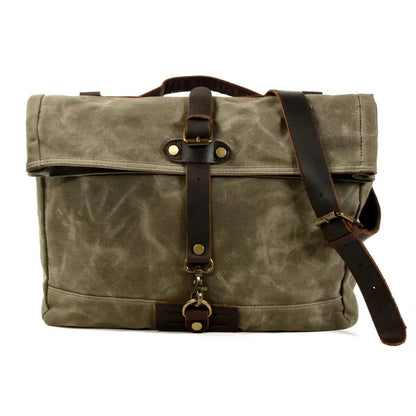 Waterproof wax canvas bag retro messenger bag casual motorcycle men's shoulder bag locomotive men's side package poor package