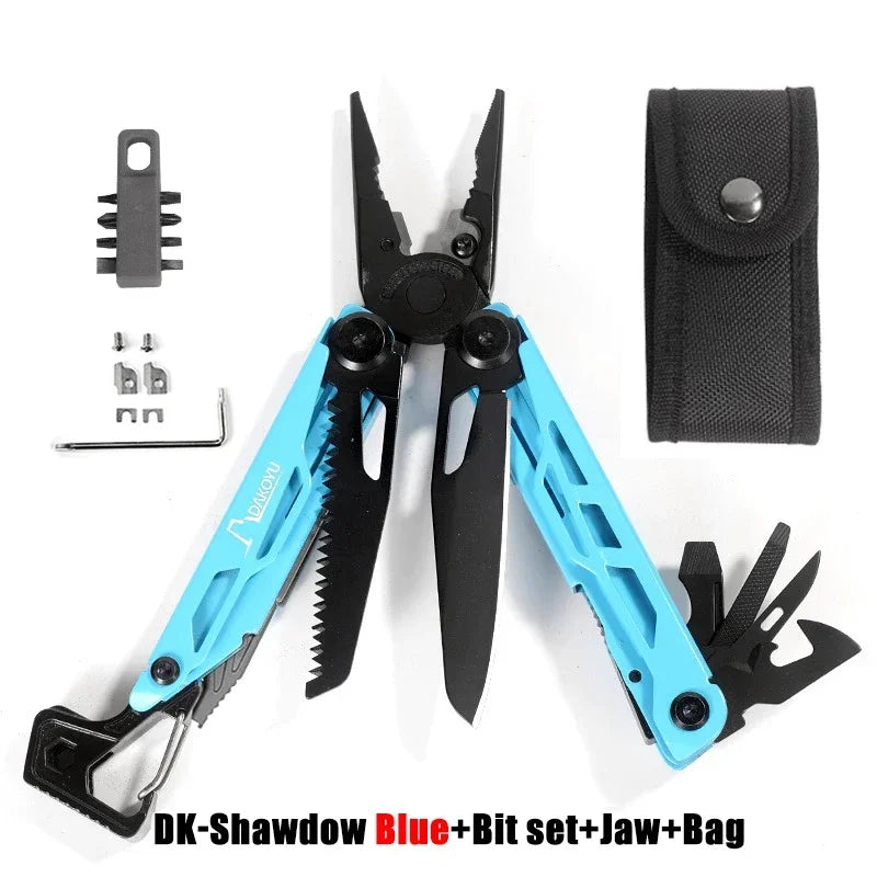 DAKOYU DKShadow Multitool Camping Pliers with Emergency Whistle -8 Color Compact Outdoor Tool, Suitable for Hiking and Camping