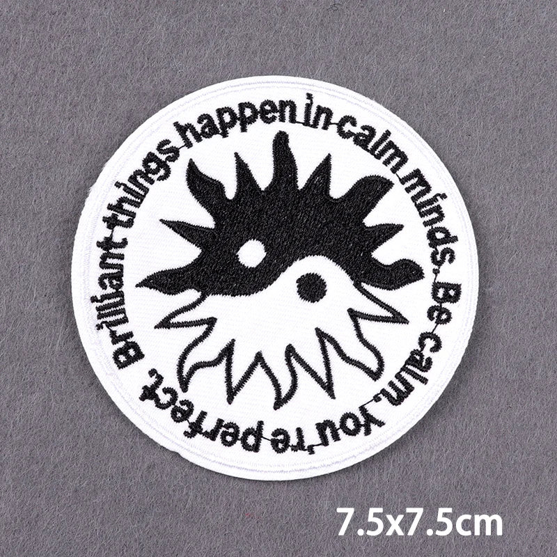 Indicative Slogan Patch Iron/Sew On Patches For Clothing Thermoadhesive Patches Embroidery/Fusible Patch Stay Weird Applique DIY
