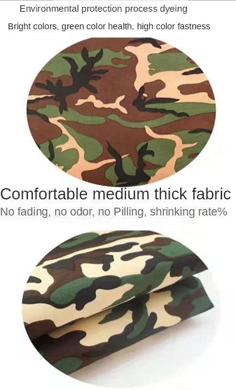 Camouflage Fabric By The Meter for Clothing Coats Pants Sewing Printed Outdoor Cloth Medium-thick Summer Diy Textile Blue-green