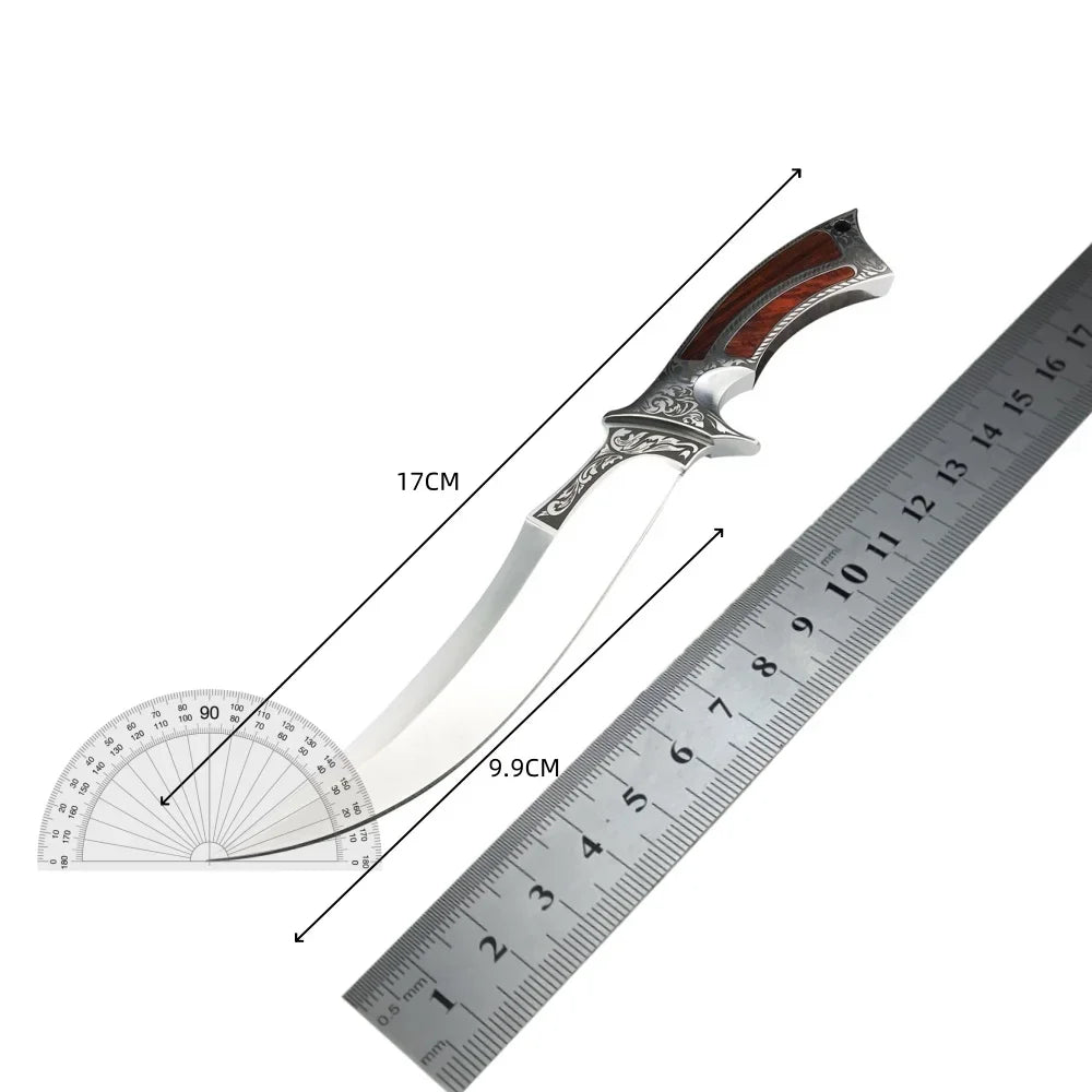Heavy Duty Saudi Arabia Fixed Blade Knife Military Tactical Knife D2 Steel Blade Sandalwood Handle Outdoor Camping Hunting Tool