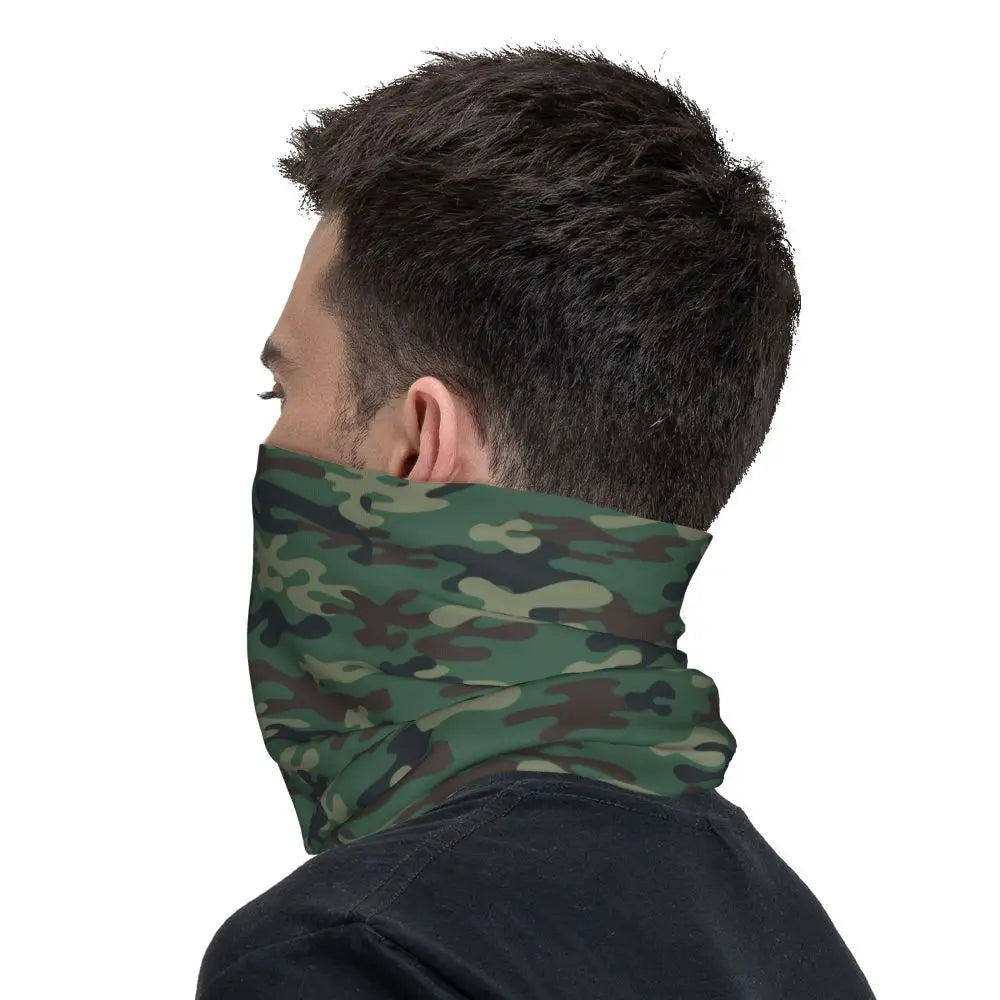 Custom Flecktarn Camo Bandana Neck Gaiter Windproof Face Scarf Cover Men Women Woodland Camouflage Headwear Tube Balaclava