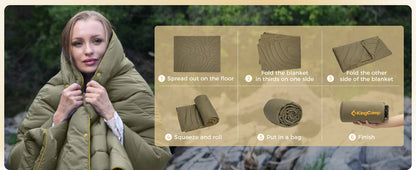 KingCamp Outdoor Camping Blanket, Lightweight Puffy Blanket, Camping Quilt For Cold Weather, Adventure, Sleeping, Backpacking