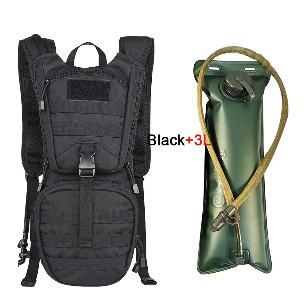 With 2/3L Water Bag Hydration Backpack Tactical Hydration Pack Backpack Military for Hiking Cycling Climbing Outdoor Bladder