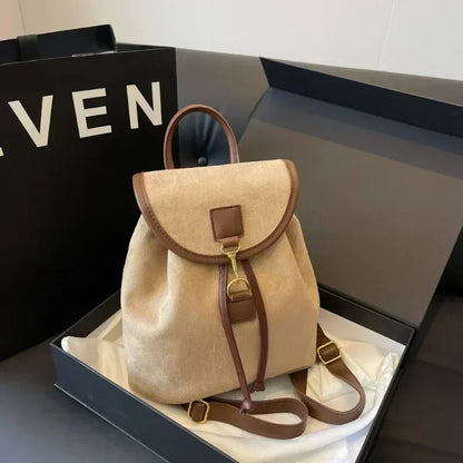 Fashion Women's Stylish Double Shoulder Backpack Large Capacity College Book Bag with Elegant Design Trendy Handbag for Students