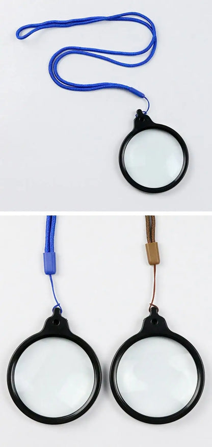 Hands-Free Hanging Magnifier for Reading Portable Chest-Mounted Design with Strap, Ideal for Seniors & Students