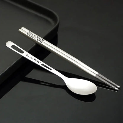 Portable Outdoor Dinnerware Sets Ultralight Travelling Knife Fork Spoon Chopstick Titanium Tableware Flatware Set Camping