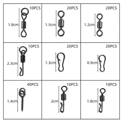 Articulos De Pesca Carp Fishing Tackle Kit Anti Tangle Sleeves Hook Stop Beads Swivels All for Fishing Goods Accessories