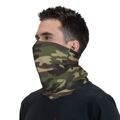 Custom Flecktarn Camo Bandana Neck Gaiter Windproof Face Scarf Cover Men Women Woodland Camouflage Headwear Tube Balaclava